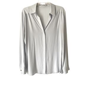 MM Lafleur Light Blue Hidden Button Down Blouse size 10